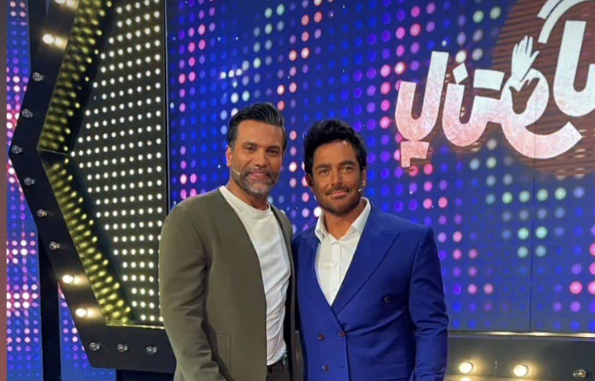 علیرضا نیکبخت و همسرش در برنامه رضا گلزار/ عکس