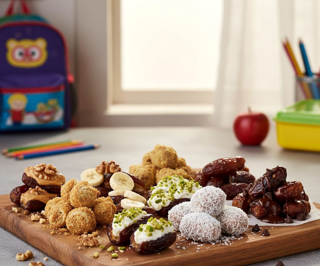 ۷ میان‌وعده انرژی‌زا و سالم با خرما برای زنگ تفریح بچه ها