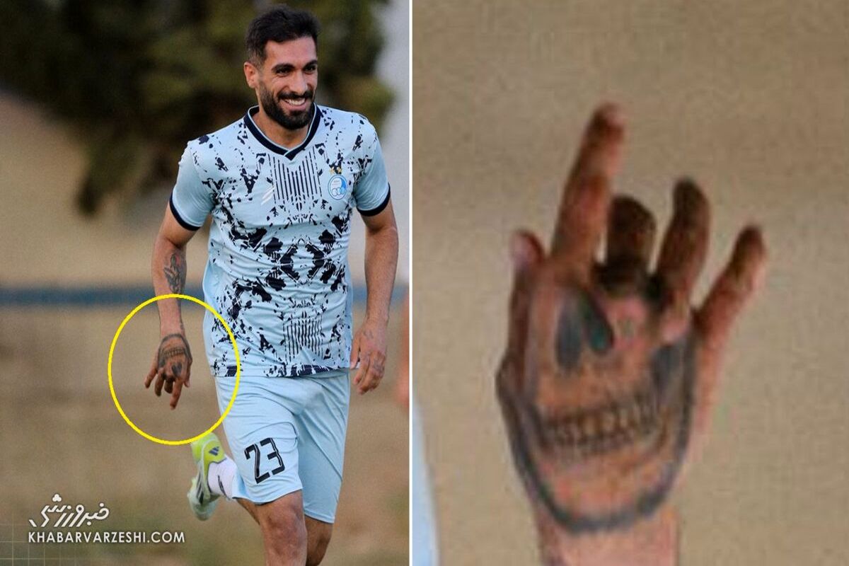 تتو ترسناک بازیکن استقلال جنجالی شد