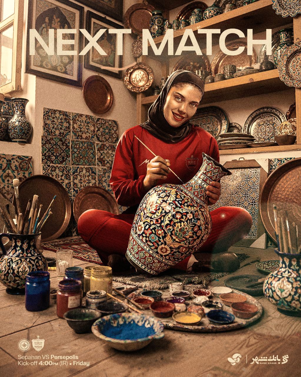 پوستر اصیل و سنتی پرسپولیس برای بازی با سپاهان