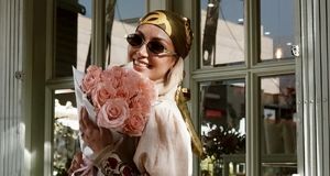 مینا مختاری با کت چرمی درخشید/ عکس