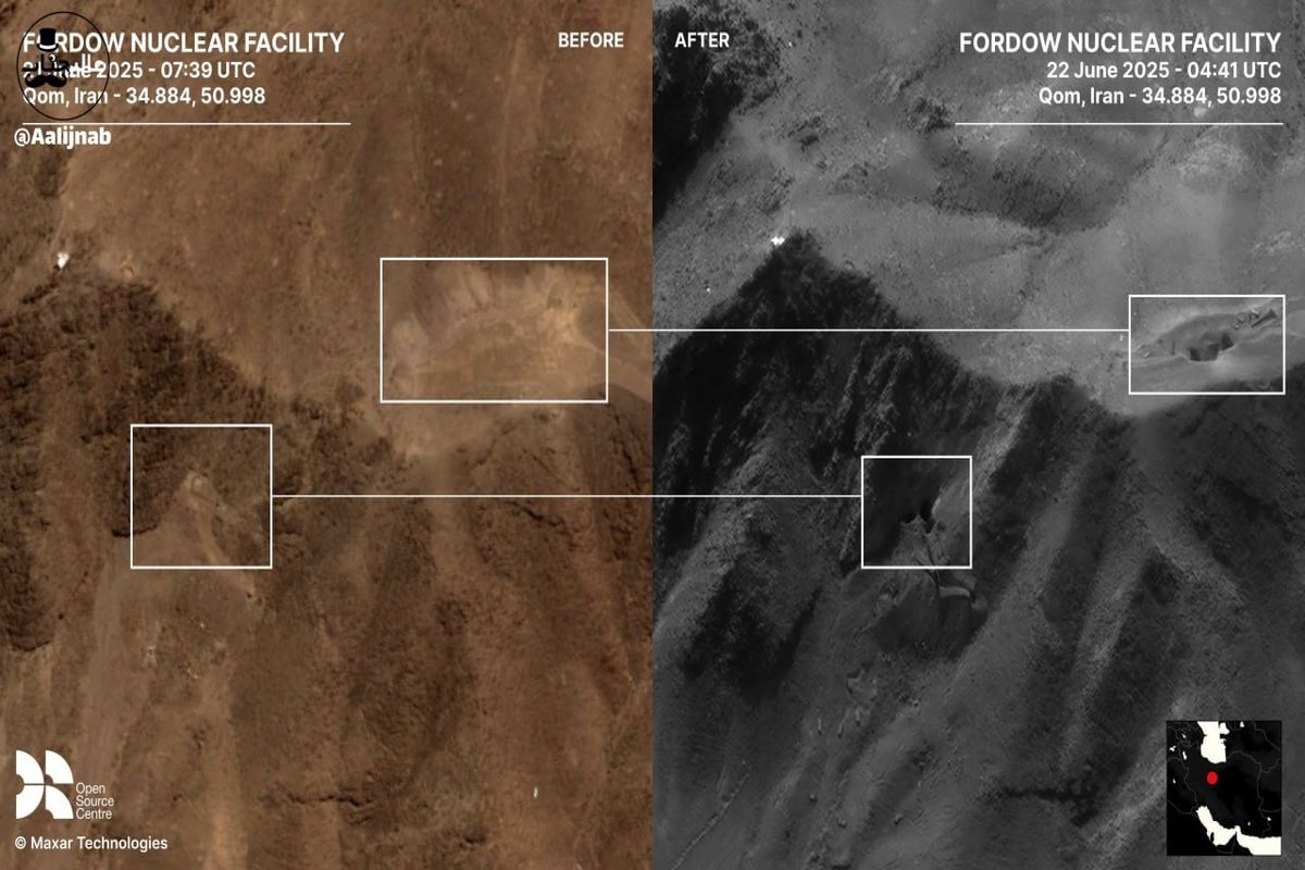 اولین تصاویر از سایت فردو‌ پس‌ از حمله آمریکا