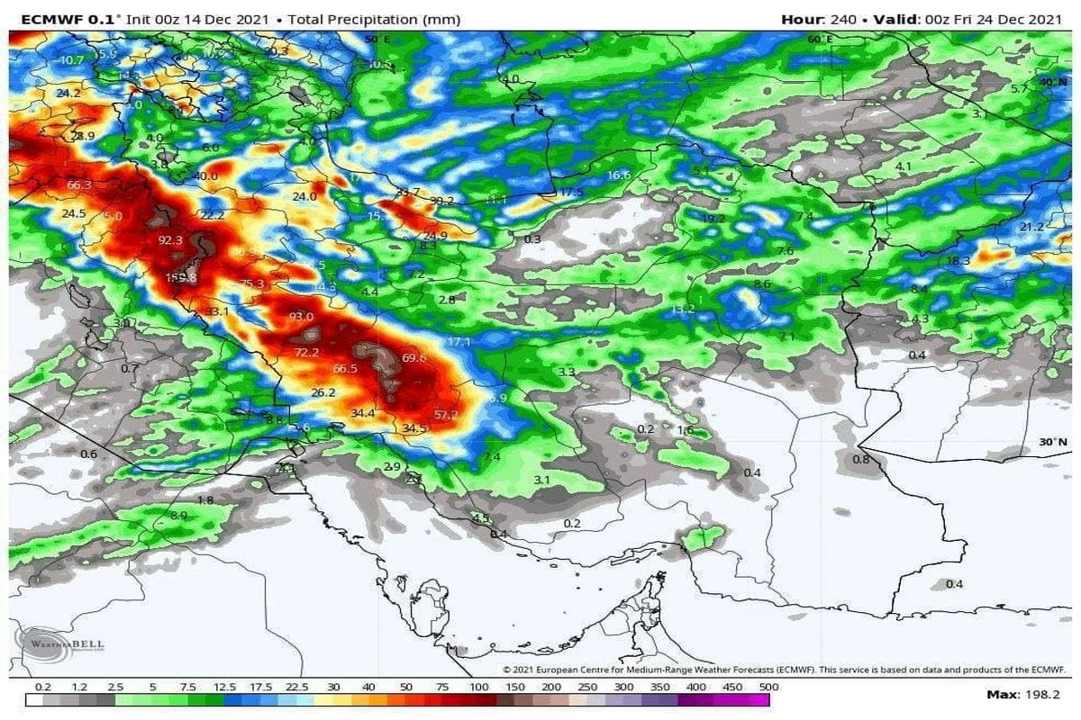 بارش‌های سنگین در کشور طی ۱۰ روز آینده