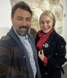 استایل ست آرام جعفری و همسرش در شب چله/ عکس