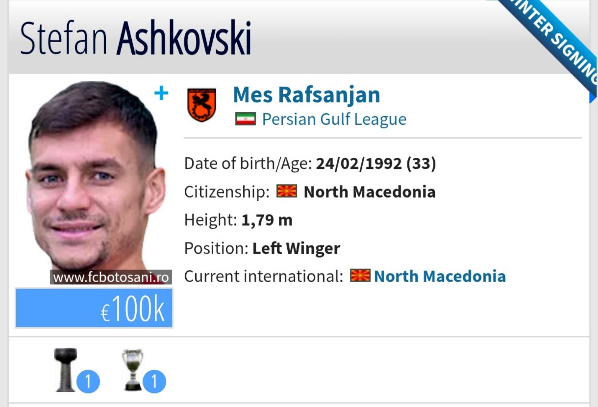 استفان آشکوفسکی به مس رفسنجان پیوست