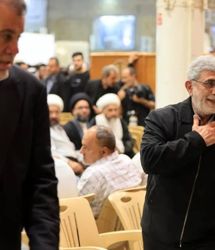 حضور سردار قاآنی در مراسم ختم همسر آیت‌الله سیستانی در نجف