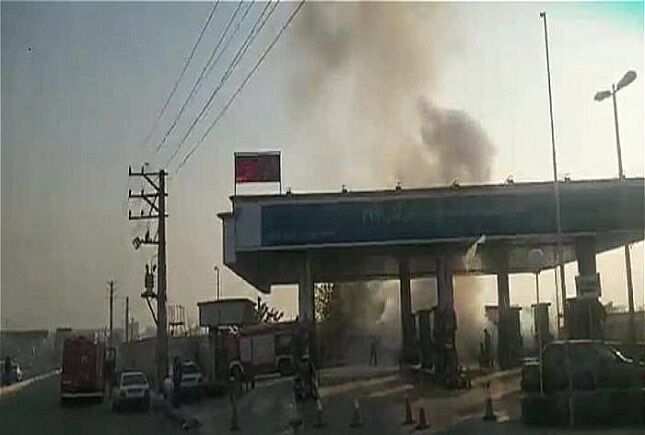 انفجار پراید در پمپ گاز