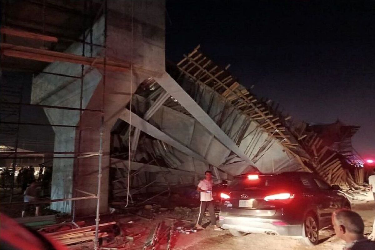 فرو ریختن یک پل در کربلا / تاکنون ۵ نفر مصدوم شده اند